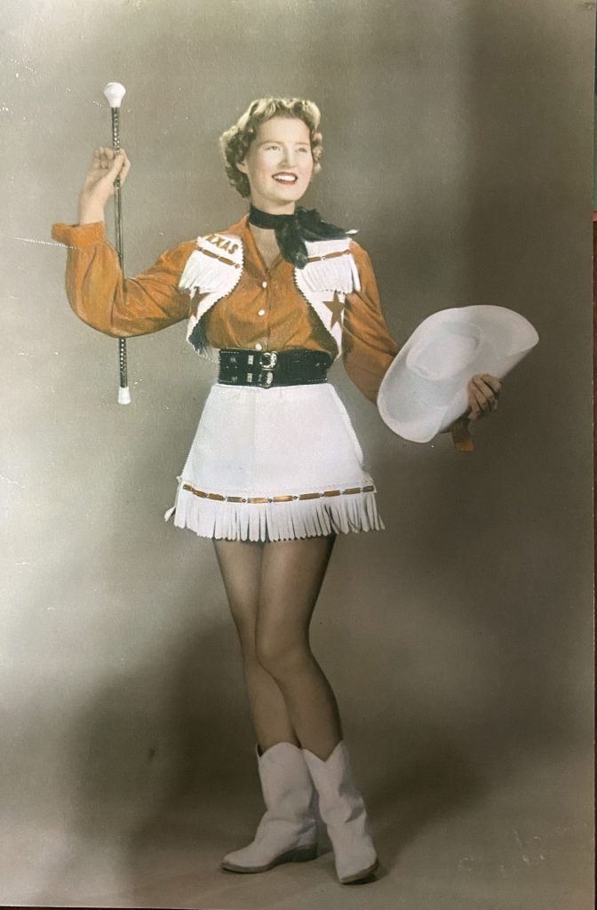 Jean Smith McHenry in the 1953 leather Texas Stars skirt and vest