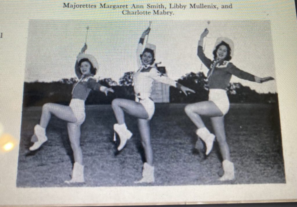 1956 Cactus yearbook photo of the Texas Stars with the Showband of the Southwest